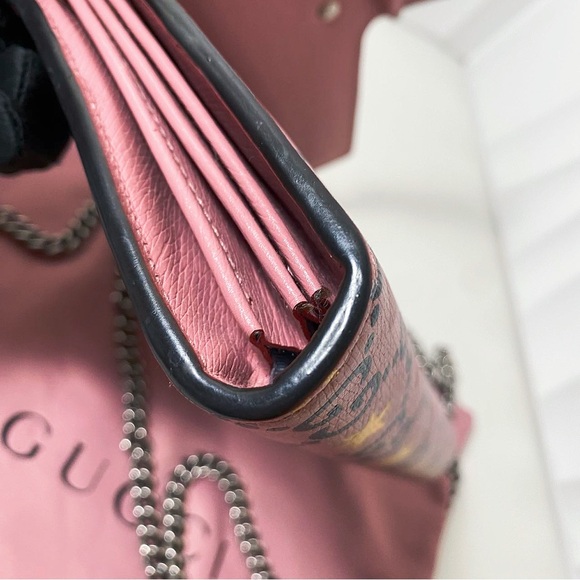 GUCCI Dionysus Super Mini Bag Pink GG Hearts & Stars Print - Picture 10 of 11